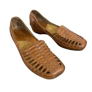 Clarks NEW Artisan Huarache 7.5 Sandals Brown Leather Comfort Shoes Womens READ